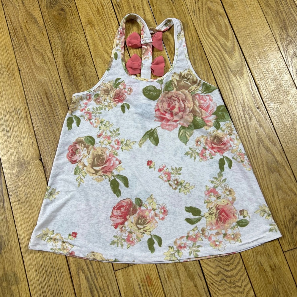Y2K Rue 21 Floral Tank‎ Top with Bows Size XS
